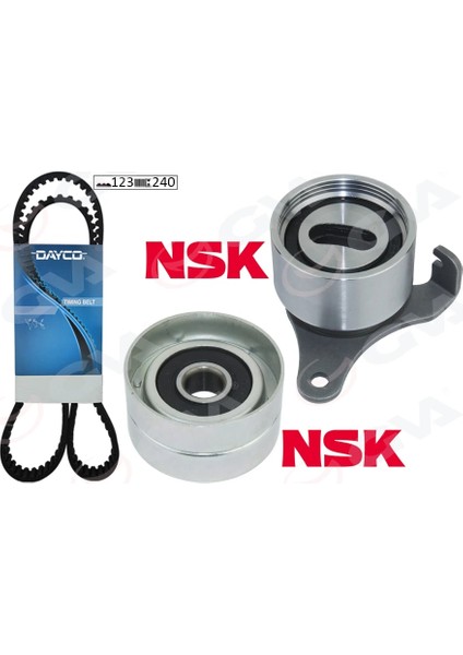 TRİGER KAYIŞ SETİ EKSANTRİK SETİ TOYOTA COROLLA 1.3L 2E KARBÜRATÖRLÜ EE90. EE100 1988-1998 1 KAYIŞ 2 RULMAN 123X240 1356819025 1350310021 1350511021