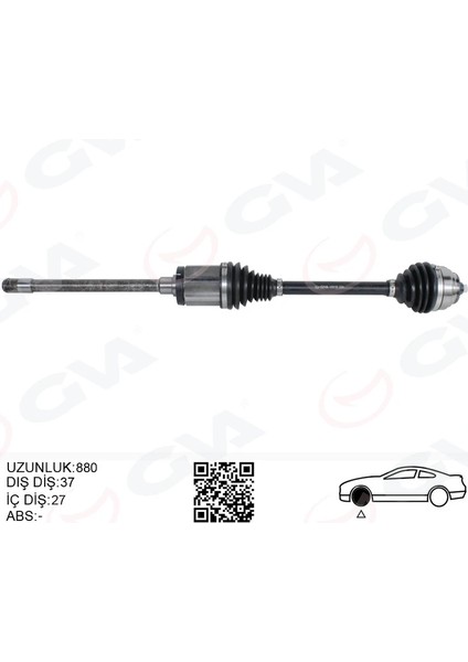 KOMPLE AKS ÖN SAĞ BMW 103 F25 104 F26 880MM 31607619658 31608675014