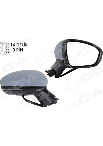 DIŞ DİKİZ AYNASI SAĞ ELEKTRİKLİ ISITMALI SİNYALLİ SENSÖRLÜ ASTARLI KONVEKS CLIO 5 2019 12H9P 963011854R 963742692R 963651460R