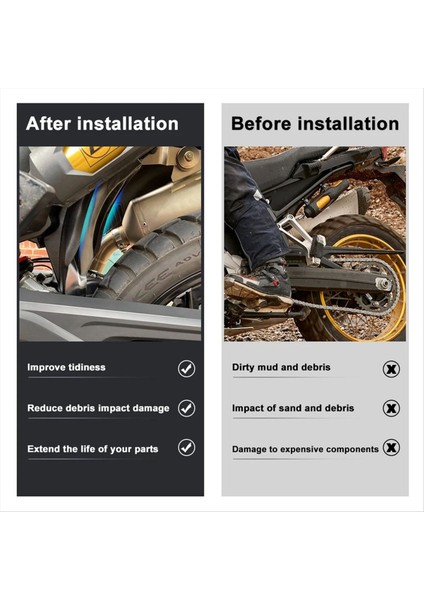 Bmw F750GS F850GS Adv (2018-) F800GS F900GS (2024-) Arka Tekerlek Çamurluk Hugger Splash Guard Için Motosiklet Şok Kalkanı (Yurt Dışından) fırsatları