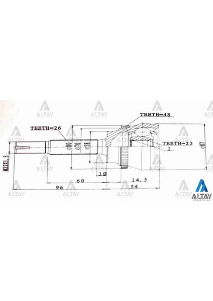AKS KAFASI DIŞ COROLLA 2002-2003 / AVENSIS 2001 / ABSLİ 48 DİŞ 2610581023 43410 02240