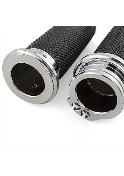 2x Motosiklet El Tutamakları 1 Inç 25MM Gidon Kavrama Tur Tur Turning King Bobber Cafe Racer Gümüş (Yurt Dışından) modelleri