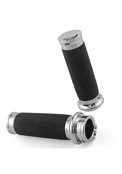 2x Motosiklet El Tutamakları 1 Inç 25MM Gidon Kavrama Tur Tur Turning King Bobber Cafe Racer Gümüş (Yurt Dışından) fırsatları