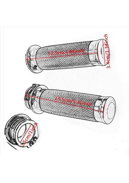 2x Motosiklet El Tutamakları 1 Inç 25MM Gidon Kavrama Tur Tur Turning King Bobber Cafe Racer Gümüş (Yurt Dışından) indirimleri