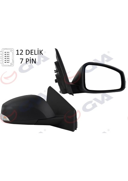 DIŞ DİKİZ AYNASI SAĞ MEGANE-FLUENCE 2008 ELEKTRİKLİ ISITMALI SİNYALLİ KONVEKS 7 FİŞ VM-6138EHR 963010191R 963012395R