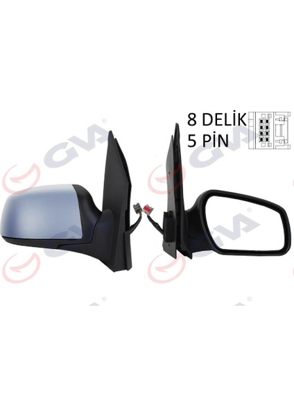 DIŞ DİKİZ AYNASI SAĞ FIESTA 2005-2008 ELEKTRİKLİ ISITMALI ASTARLI KONVEKS 5 FİŞ VM-6312EHPR 6S6117682AE 1444260