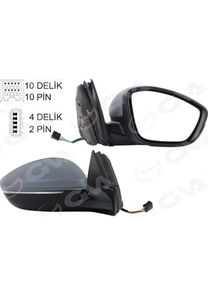 DIŞ DİKİZ AYNASI SAĞ ELEKTRİKLİ ISITMALI SİNYALLİ KATLANIR SENSÖRLÜ ASTARLI Ç.AYDINLATMALI KONVEKS 208 2019 CORSA F 2019 10H10P 4H2P 98260175XT 983758811T