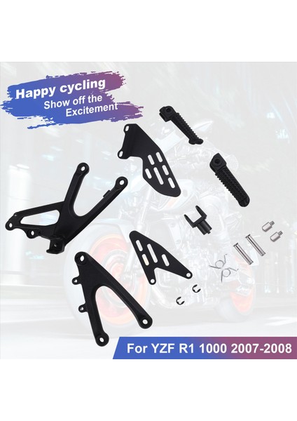Motosiklet Ön Rider Ayak Çekimi Ayak Pegs Yamaha Için Yamaha Için Ayak Pegs Rearset Braketleri Yamaha Yzf R1 1000 2007 2008 (Yurt Dışından) indirimleri
