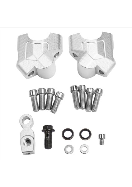 Motosiklet Gideri Yükseltici Montaj Kelepçesi Gidon Liği ve Arka Kaydırma Adaptör Parçaları Cfmoto 800MT Gümüş (Yurt Dışından)