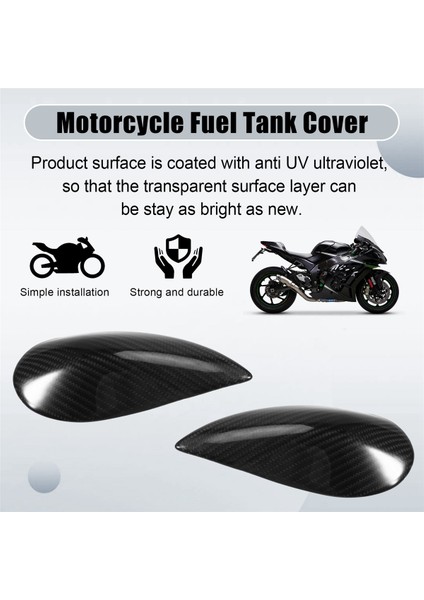 Karbon Fiber Motosiklet Yakıt Deposu Koruyucu Kabuk Dekorasyon Koruyucu Kawasaki NINJA650 Z650 2017-2023 (Yurt Dışından) indirimleri