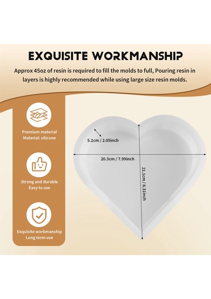 Reçine Için Büyük Silikon Kalıplar Kalp Reçine Kalıbı Çiçeklerin Korunması Için Epoksi Reçine Kalıpları Reçine Sanatı Döküm (Yurt Dışından) fırsatları