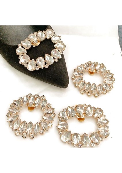 4pcs Zarif Rhinestone Kristal Metal Ayakkabı Klipleri Düğün Partisi Çantası Donanım Dekorasyonu Için Gelin Çiçek Ayakkabı Tokaları (Yurt Dışından) modelleri