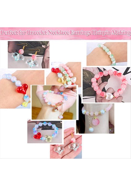 480PCS 8mm Cam Boncuklar Mücevher Yapma Yuvarlak Boncuklar Gradyan Taş Boncukları Kristal Boncuklar Denizkızı Bilezik Yapma Kiti (Yurt Dışından) modelleri