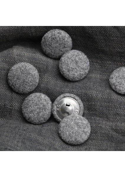 10PCS Kumaş Kumaş Kapalı Düğmeler Metal Düğmeleri Takım Elbiseli Elbiseler Bluzları Kazak Kumaş Düğmeleri Gri 25MM (Yurt Dışından) fırsatları