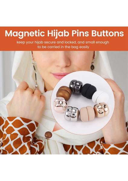 8 Pcs Hicab Manyetik Pimleri Mukavemet Manyetik Hijab Pimleri Kadınlar Için Çok Kullanımlı Renkli Eşarp Küçük Manyetik Hijab (Yurt Dışından) fırsatları