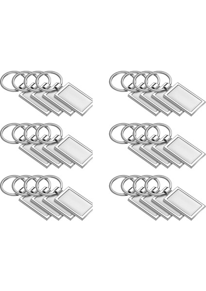 24 Adet Süblimasyon Boş Anahtar Zinciri Dikdörtgen Metal Isı Transferi Anahtar Zinciri Boş Anahtar Halkaları Dıy El Sanatları Malzemeleri (Yurt Dışından)