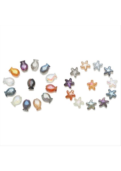 60PCS Kristal Kolye Balık Denizyıldızı Şekiş Cam Yüzlü Boncuklar El Sanatları Malzeme Yapım Küpe Tedarikçi Aksesuarları (Yurt Dışından)