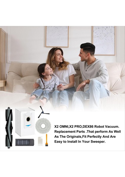 Ecovacs Deebot X2 Omnı E/x2 Combo Robot Vakum Ana Fırça Yan Fırça Hepa Filtreleri Için Uyumlu Aksesuar Kiti (Yurt Dışından) modelleri