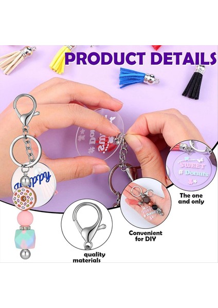 60 Pcs Akrilik Beadable Anahtar Kezleri Boşluklar Temiz Anahtarlıklar Için Set Dıy Proje Proje Kolye Takı El Sanatları Aksesuarları (Yurt Dışından) fırsatları