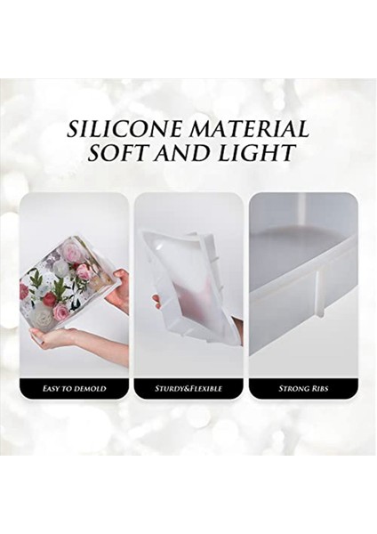 2x Büyük Reçine Kalıpları Reçine Döküm Için Dikdörtgen Silikon Kalıplar Çiçek Koruma Için Epoksi Reçine Kalıpları (Yurt Dışından) modelleri
