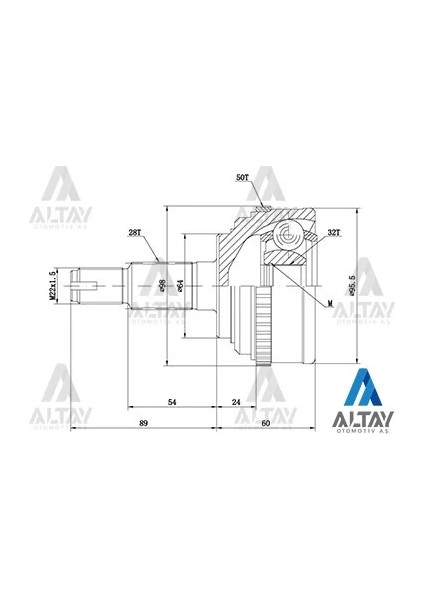 AKS KAFASI DIŞ ACCORD 1998 ABSLİ 2810641032 44014 S1A E00