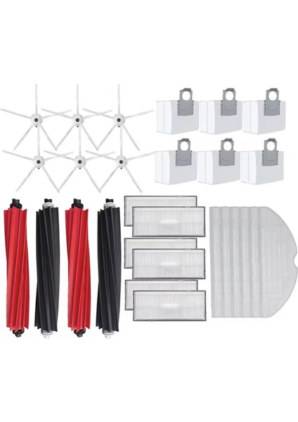 Roborock S8 S8+ Robot Vakum Ana Yan Fırça Paspası Hepa Filtre Toz Torbası Temizlik Haddeleme Fırçası Aksesuarları (Yurt Dışından)