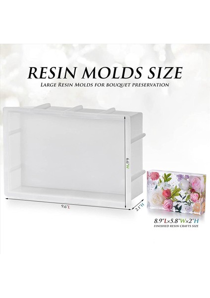 2x Büyük Reçine Kalıpları Reçine Döküm Için Dikdörtgen Silikon Kalıplar Çiçek Koruma Için Epoksi Reçine Kalıpları (Yurt Dışından) indirimleri