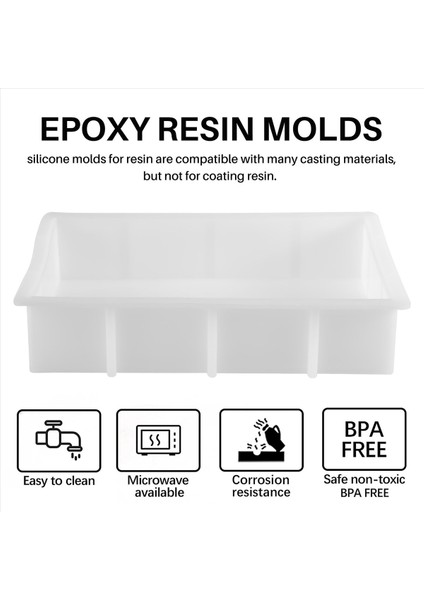 Büyük Reçine Kalıpları Reçine Döküm Için Dikdörtgen Silikon Kalıplar Çiçek Koruma Için Epoksi Reçine Kalıpları Reçine El Sanatları (Yurt Dışından) indirimleri