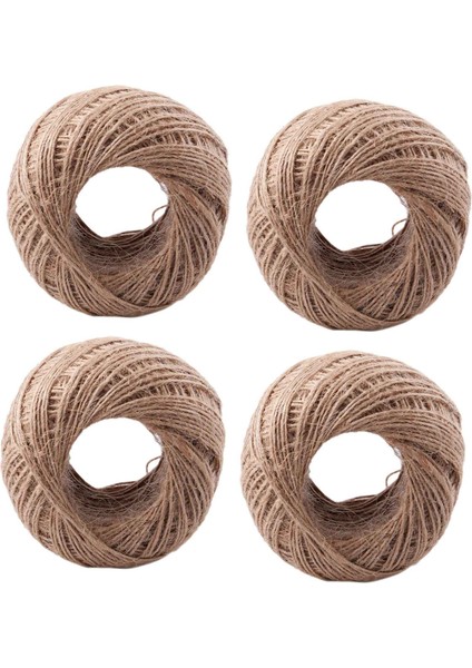 4pcs 100 Metre - Doğal Dokulu Hessian Jute Sicim String 1mm (Yurt Dışından)