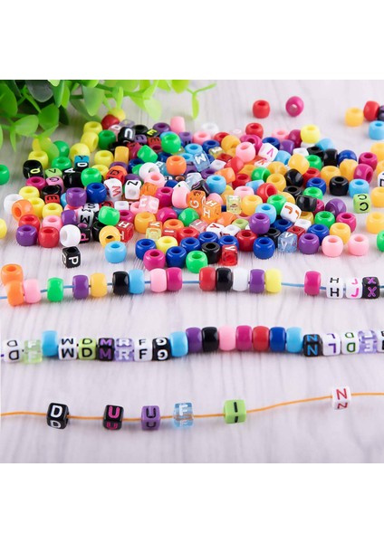 2000X Bileklik Yapma Boncuklar Abc Boncuklar Pony Boncuklar 16 Rulo ile Alfabe Boncukları Renkli Elastik Bilezik Dize (Yurt Dışından) indirimleri