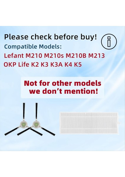 Lefant M210 M210S M210B M213 Için Yedek Aksesuarlar Okp Lıfe K2 K3 K4 K5 Robot Vakum Süpürge Yedek Parçaları (Yurt Dışından) modelleri