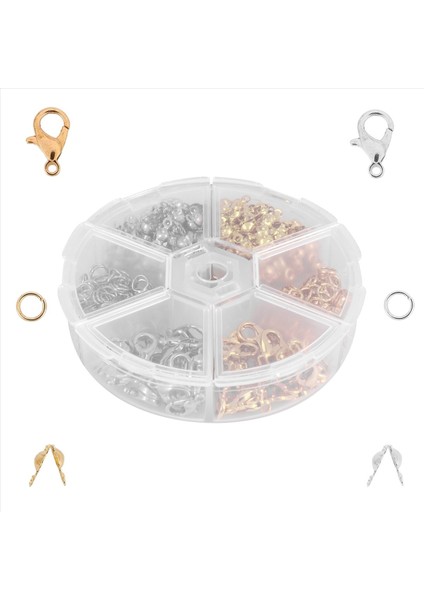 450PCS/KUTU Mücevher Yapımı Kitleri Istakoz Toka Açık Atlama Halkaları Son Kızak Boncuklar Kutu El Yapımı Bilezik Bulguları (Yurt Dışından) fiyatları