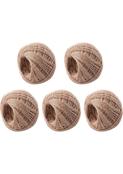 5x 100 Metre - Doğal Dokulu Hessian Jute Sicim String 1mm (Yurt Dışından)