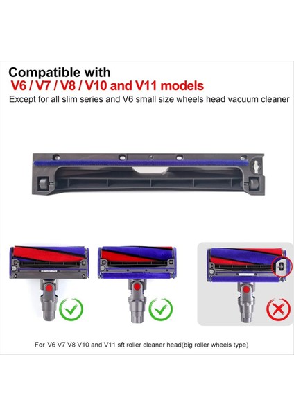 Yumuşak Peluş Şeritler Teza Plakası Tekerlekleri Kiti Dyson V6 V7 V8 V10 V11 Yumuşak Roller Temiz Kafa Parçası Taban Plakası (Yurt Dışından) modelleri