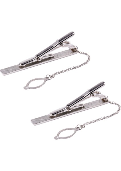 2x Çizim Sade Gümüş Krom Paslanmaz Çelik 6cm Standart Klip Klipsi Toka Çubukları Pimleri (Yurt Dışından)