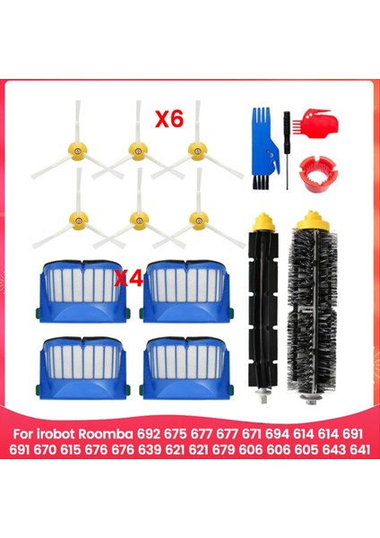 Irobot Roomba Için 600 Serisi 694 692 690 695 680 660 665 651 650 620 Vakum Süpürge Parçaları Ana Yan Fırça Hepa Filtre (Yurt Dışından)