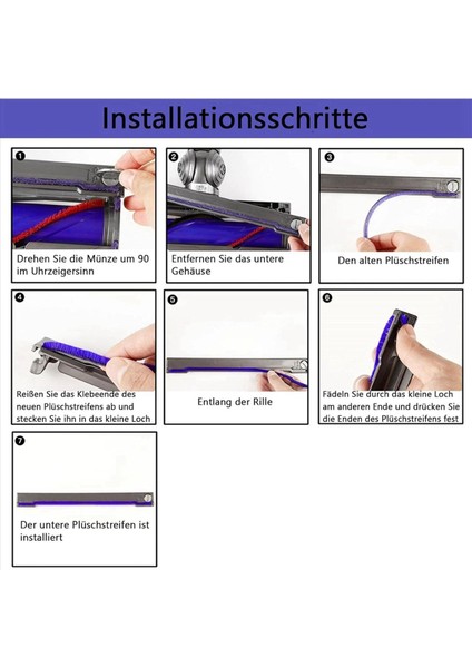 18X Yumuşak Peluş Çizgiler Dyson V6 V6 V7 V8 V10 V11 V15 Vakum Süpürge Yumuşak Silindir Yedek Parçaları (Yurt Dışından) modelleri