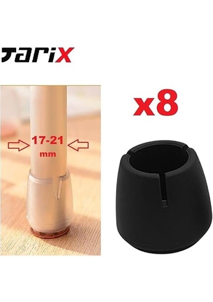 Sandalye Pabucu,masa,koltuk,tabure Ayak Kılıfı 8 Adet Siyah (Small) fiyatları