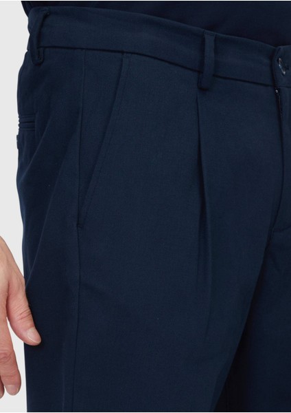 Lacivert Düz Dokuma Regular Fit Casual Pamuk Karışımlı Pantolon modelleri