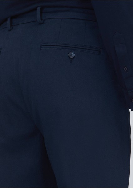 Lacivert Düz Dokuma Regular Fit Casual Pamuk Karışımlı Pantolon fırsatları