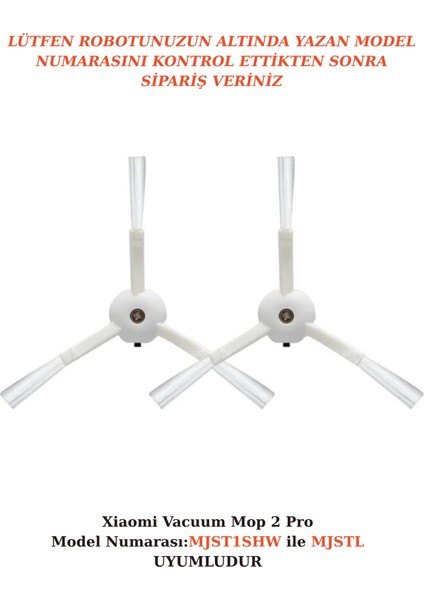 Xiaomi Vacuum Mop 2 Lite (Mjstl) Mop 2 Pro (MJST1SHW) Uyumlu Yan Fırça Yedek Seti-2 Adet