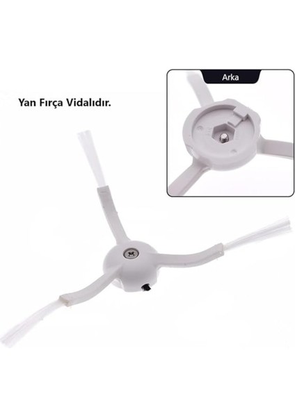 Xiaomi Vacuum Mop 2 Lite (Mjstl) Mop 2 Pro (MJST1SHW) Uyumlu Yan Fırça Yedek Seti-2 Adet