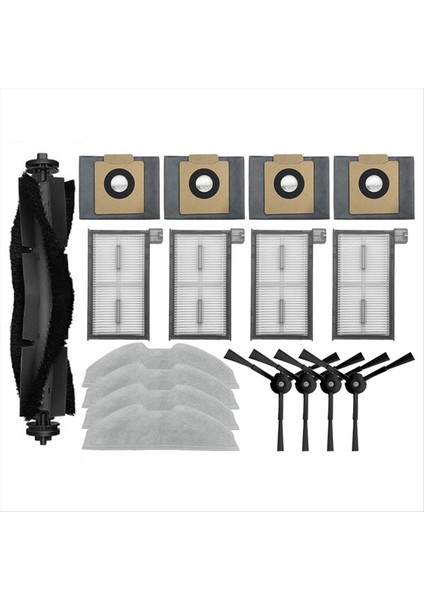 Eufy X8 Pro Vakum Süpürge Aksesuarları Kiti 1 Ana Fırça 4 Yan Fırça 4 Mop Bez 4 Vakum Toz Torbası 4 Hepa Filtresi (Yurt Dışından)