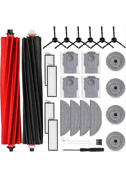 Roborock Için Aksesuarlar S8 Maxv Ultra Robot Vakum Yedek Parçalar Ana Yan Fırçalar Mop Bezleri Hepa Filtreler Toz Çantaları (Yurt Dışından)