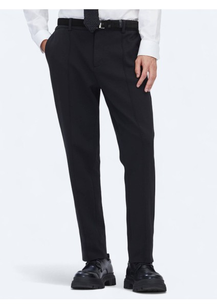 Siyah Dokuma Jogging Fit Casual Pamuk Karışımlı Pantolon fiyatları