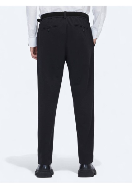 Siyah Dokuma Jogging Fit Casual Pamuk Karışımlı Pantolon fırsatları