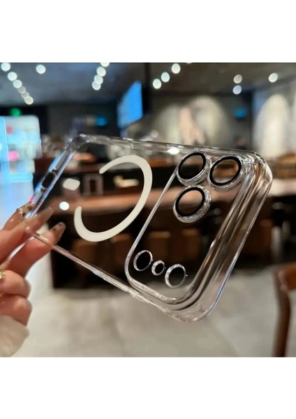 iPhone 17 Pro Max Kılıf Kamera Lens Korumalı Üstü Kapalı Magsafe Manyetik Şeffaf Sert Pc Ultra Slim