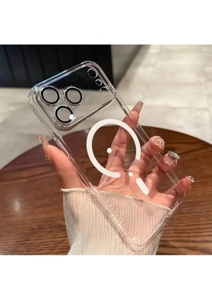 iPhone 17 Pro Max Kılıf Kamera Lens Korumalı Üstü Kapalı Magsafe Manyetik Şeffaf Sert Pc Ultra Slim