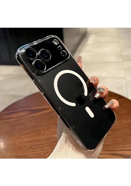 iPhone 17 Pro Max Kılıf Kamera Lens Korumalı Üstü Kapalı Magsafe Manyetik Şeffaf Sert Pc Ultra Slim
