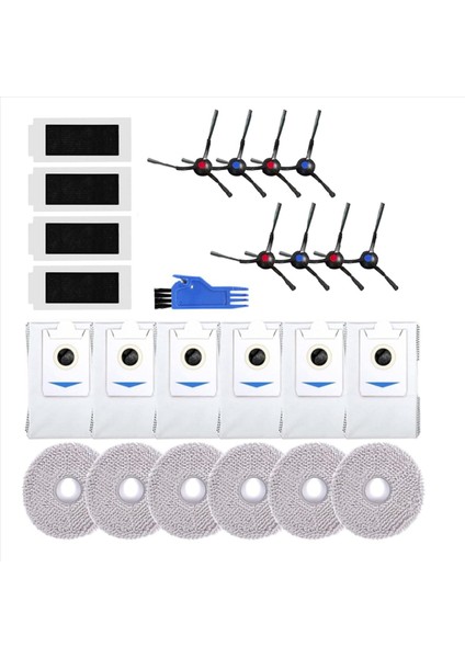 Ecovacs Deebot T30 / T30 Max / T30 Pro Aksesuarları Fırça Paspas Bezi Hepa Filtre Toz Torbası Yedek Yedek Parçalar (Yurt Dışından)
